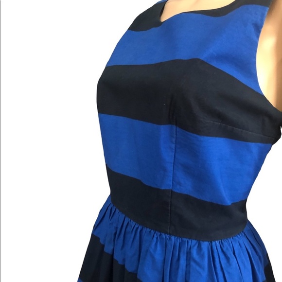 Abercrombie Blue Striped sleeveless tank fit and flare pleated dress size 10 - Picture 5 of 8